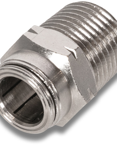 Transition piece 1/2"mx12.7mm PA pipe brass nickel-plated(NO